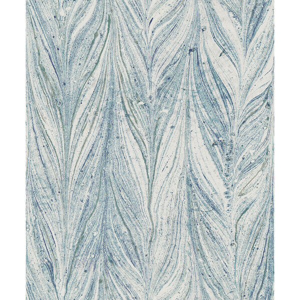 Antonina Vella Natural Opalescence Ebru Marble Bright Blue Wallpaper– SAMPLE SWATCH ONLY, image 1