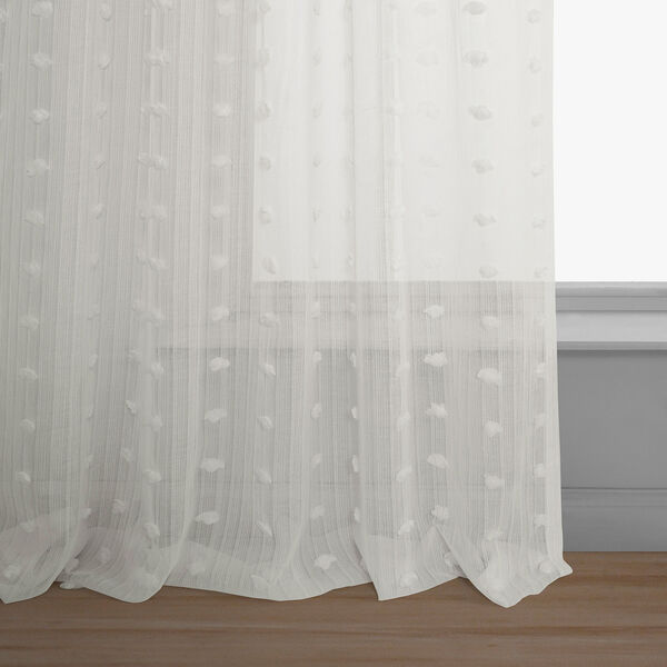 White Dot Patterned Faux Linen Single Panel Curtain 50 x 108, image 6