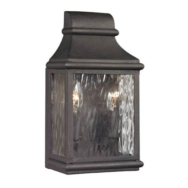 Forged Jefferson Charcoal 11-Inch Two Light Outdoor Wall Sconce, image 1