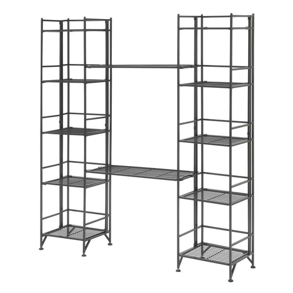Xtra Storage Five-Tier Folding Metal Shelves with Set of Two Extension Shelves, image 1