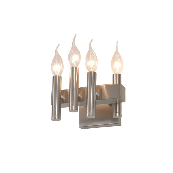 Collette Satin Nickel Four-Light Right Facing Flames Bath Vanity, image 4