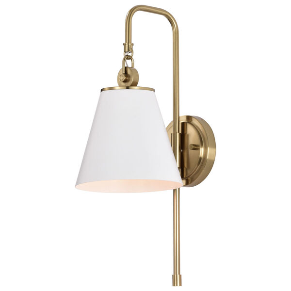 Dover White and Vintage Brass One-Light Wall Sconce, image 2
