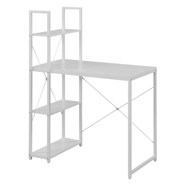 Designs2Go White Office Workstation with Shelves, image 1
