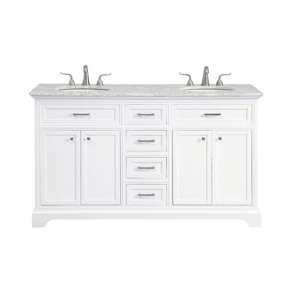 Americana White 60-Inch Vanity Sink Set, image 1