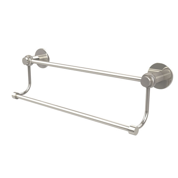 Mercury Collection 36 Inch Double Towel Bar with Twist Accents, Polished Nickel, image 1