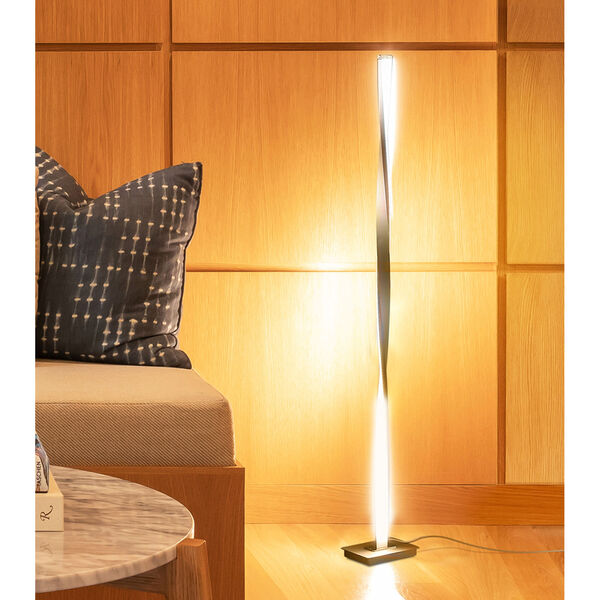 Helix Silver Integrated LED Floor Lamp, image 4