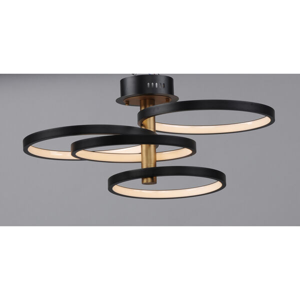 Hoopla Black and Gold 33-Inch Four-Light LED Pendant, image 3