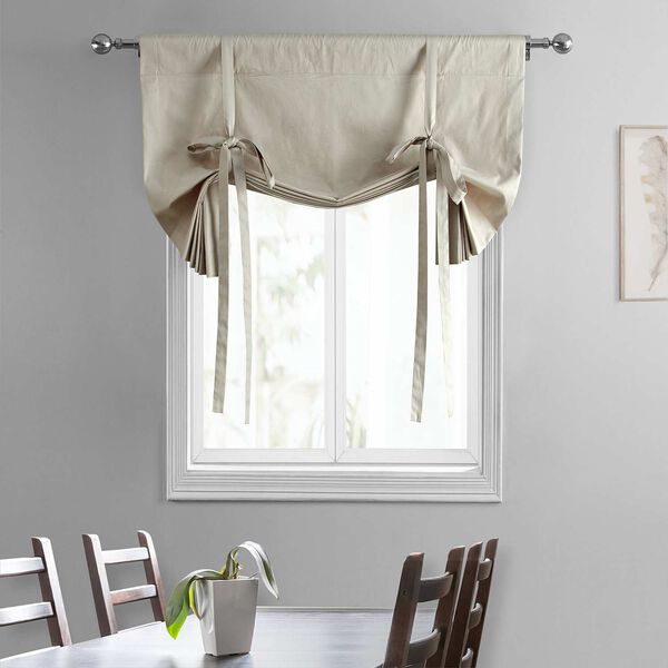 Hazelwood Beige Solid Cotton Tie-Up Window Shade Single Panel, image 4