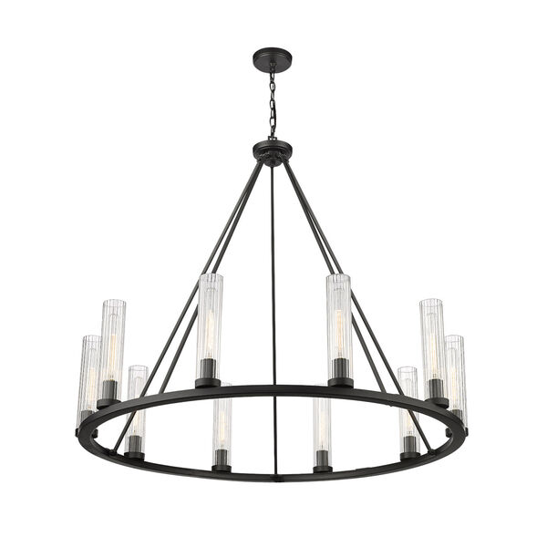 Beau Bronze 10-Light Chandelier with Clear Glass Shade, image 5