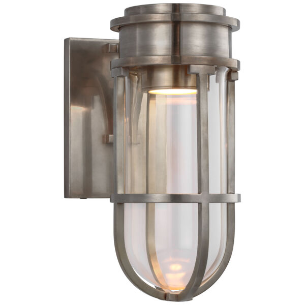 Gracie Tall Bracketed Sconce in Antique Nickel with Clear Glass by Chapman  and  Myers, image 1