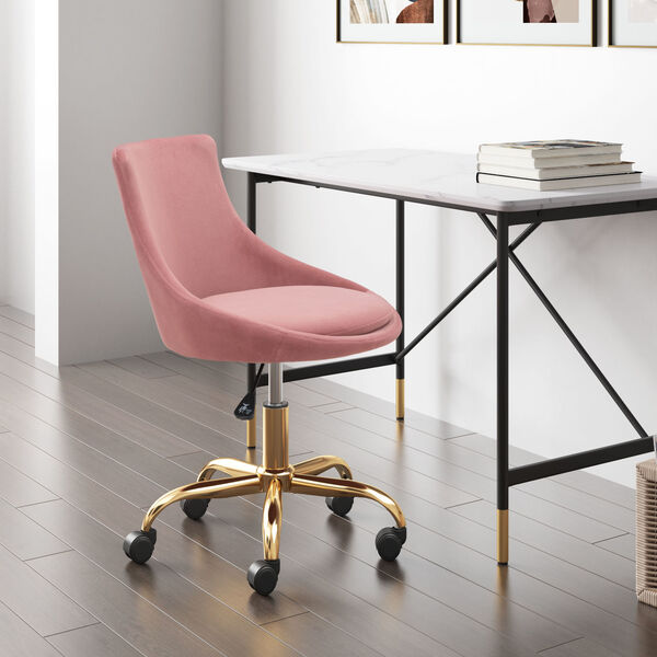 Mathair Pink and Gold Office Chair, image 2