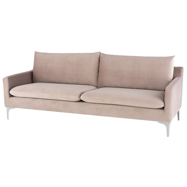 Anders Blush and Stainless Steel Sofa, image 5