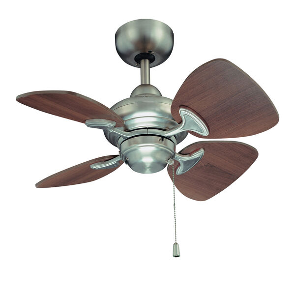Aires 24-Inch Satin Nickel with Royal Walnut Blades Ceiling Fan, image 1