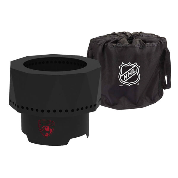 NHL Florida Panthers Ridge Portable Steel Smokeless Fire Pit with Carrying Bag, image 1