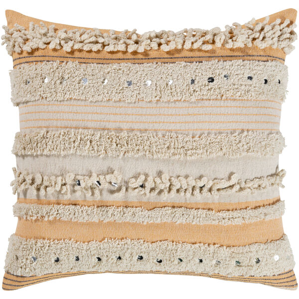Temara Peach 22-Inch Pillow With Polyester Fill, image 1