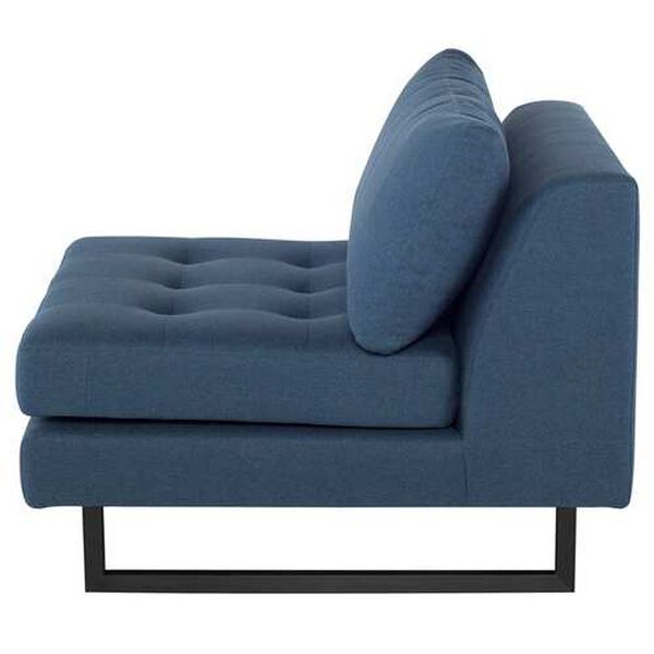 Janis Lagoon Blue Black 34-Inch Armless Sofa, image 6