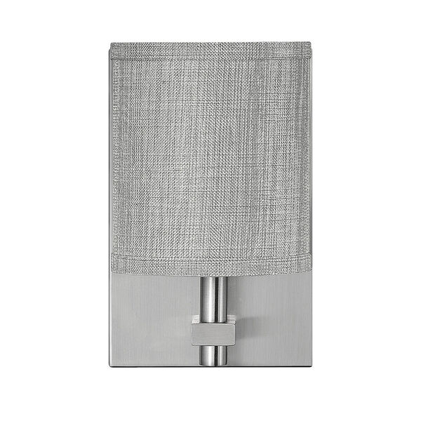 Avenue Brushed Nickel One-Light LED Wall Sconce with Heathered Gray Slub Shade, image 5