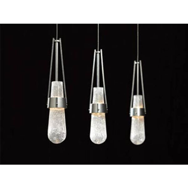 Link Vintage Platinum One-Light Pendant with Clear Bubble Glass, image 1