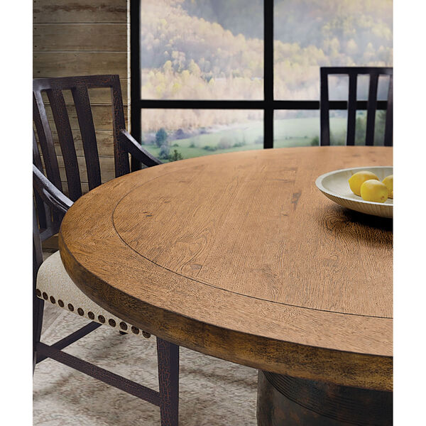 Big Sky Vintage Natural and Charred Timber Round Dining Table, image 4