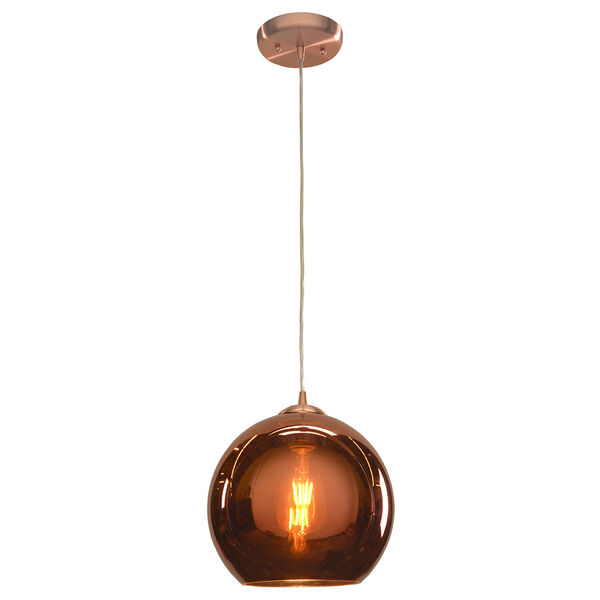 Glow Brushed Copper 10-Inch 1-Light Pendant, image 1