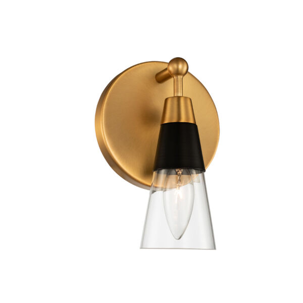Ponti Matte Black with New Brass One-Light ADA Bath Vanity, image 1