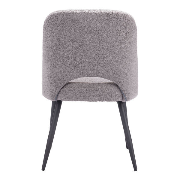 Teddy Gray and Matte Black Dining Chair, image 4