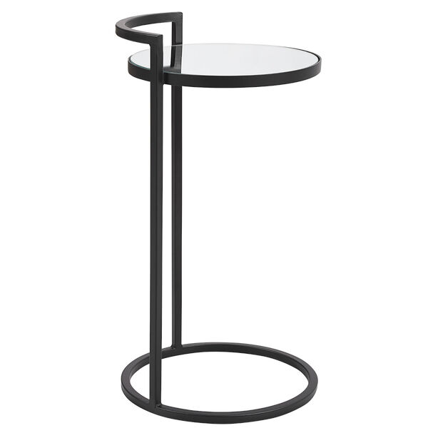 Uptown Black Side Table with Mirrored Top, image 4