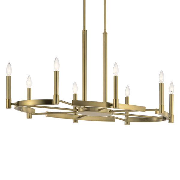 Tolani Brushed Natural Brass Eight-Light Chandelier, image 3