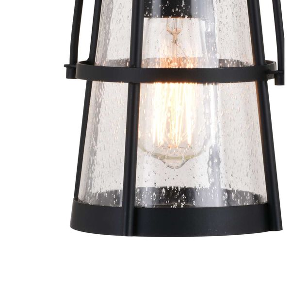 Portage Park Matte Black One-Light Dusk to Dawn Outdoor Wall Lantern with Clear Glass, image 6