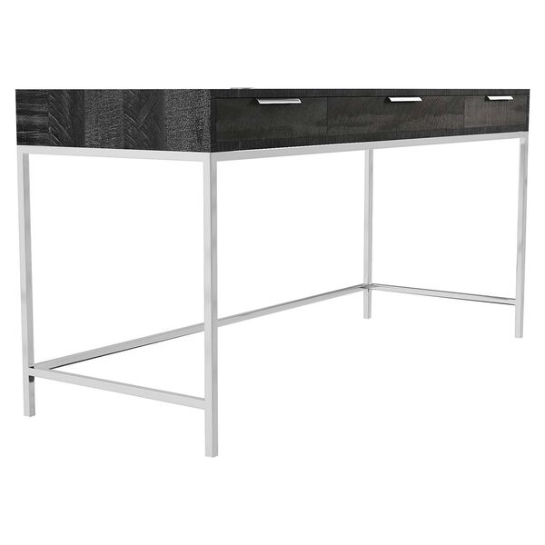 Coleman Cinder and Polished Stainless Steel 60-Inch Desk, image 2