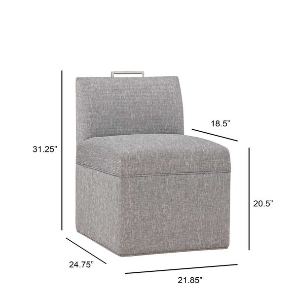 Delray Ashen Gray Upholstered Castered Chair, image 3