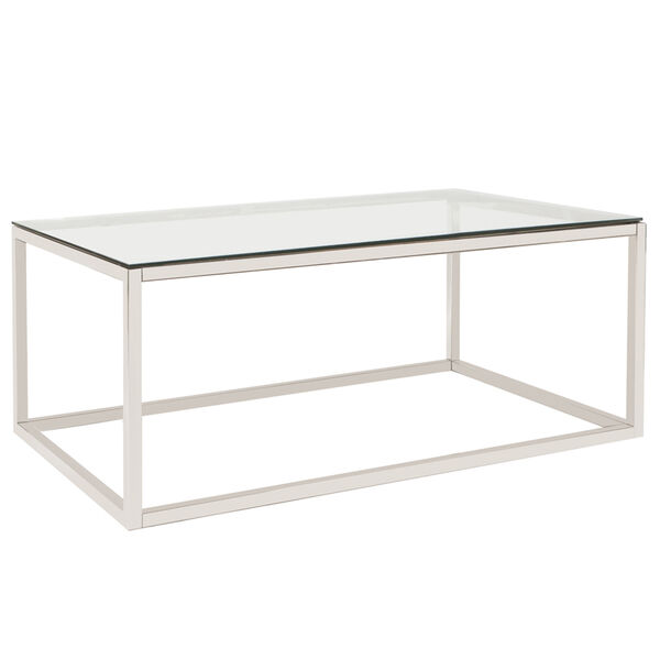 Rectangular Stainless Steel Coffee Table - Clear, image 2