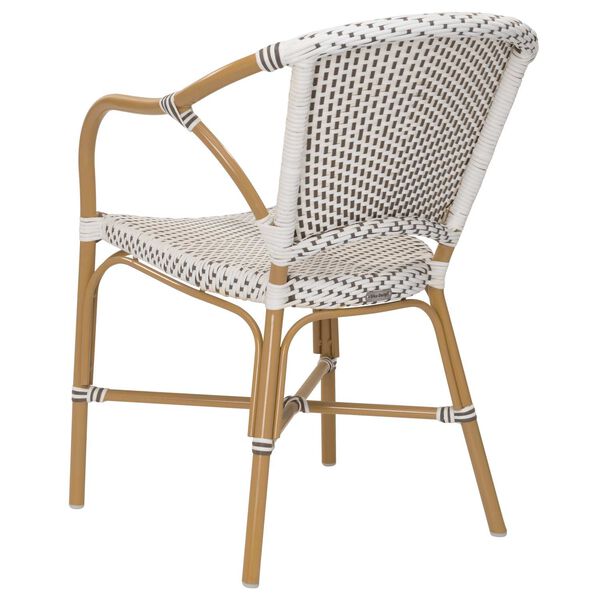 Alu Affaire Valerie White, Cappuccino and Almond Outdoor Dining Arm Chair, image 5