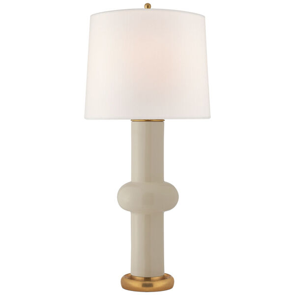 Bibi Large Table Lamp in Coconut with Linen Shade by Thomas O'Brien, image 1