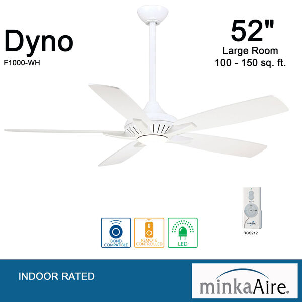 Dyno White LED 52-Inch Ceiling Fan, image 7