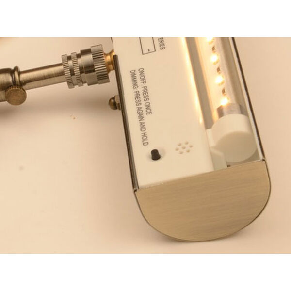Slimline Polished Brass 8 Inch Cordless LED Remote Control Picture Light, image 3