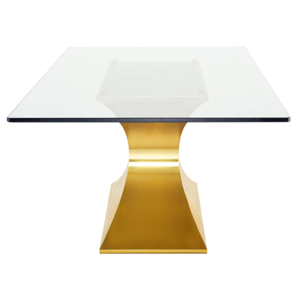 Praetorian Clear and Brushed Gold Dining Table, image 3