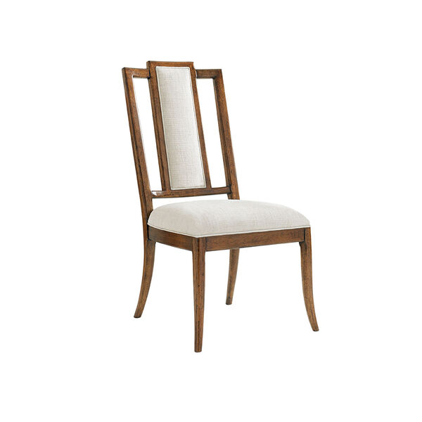 Bali Hai Brown and Ivory St. Barts Splat Back Side Chair, image 1