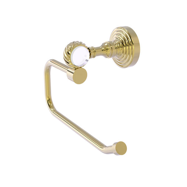 Pacific Grove Unlacquered Brass Six-Inch Toilet Tissue Holder with Twisted Accents, image 1