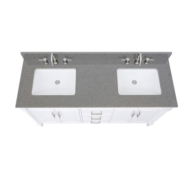 Lotte Radianz Contrail Matte 61-Inch Vanity Top with Dual Rectangular Sink, image 4
