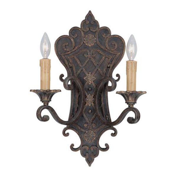 Southerby Florencian Bronze Two-Light Wall Sconce, image 1