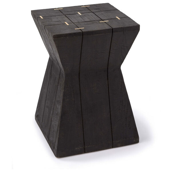 LA Modern Ebony and Brass Side Table, image 1