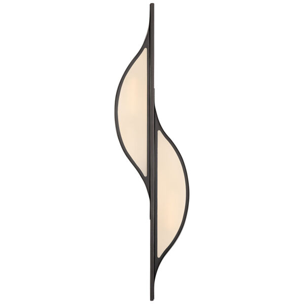 Avant Large Curved Sconce in Bronze with Frosted Glass by Kelly Wearstler, image 1