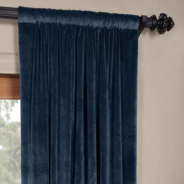Blue 84 x 50 In. Plush Velvet Curtain Single Panel, image 3
