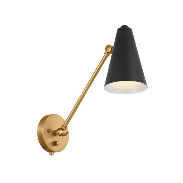 Sylvia Brass Black 20-Inch One-Light Wall Sconce with Brass Black Shade, image 5