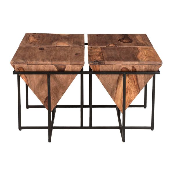 Brownstone Nut Brown and Black Square Pyramid Cocktail Table, image 4
