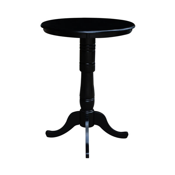 42-Inch Tall, 30-Inch Round Top Black Pedestal Pub Table, image 3