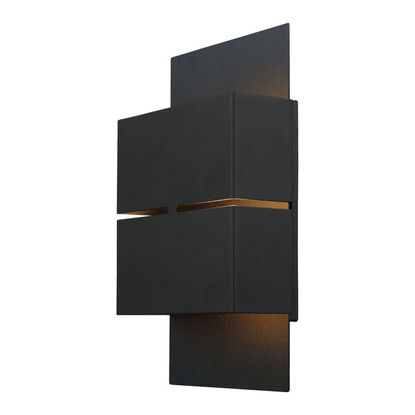 Kibea Matte Black Two-Light LED Outdoor Wall Sconce, image 1