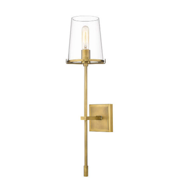 Callista Rubbed Brass One-Light Wall Sconce, image 1
