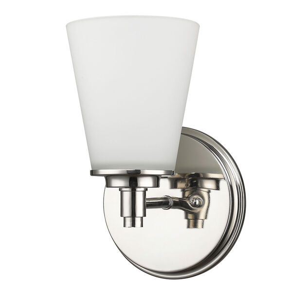 Conti Polished Nickel One-Light Bath Sconce, image 1